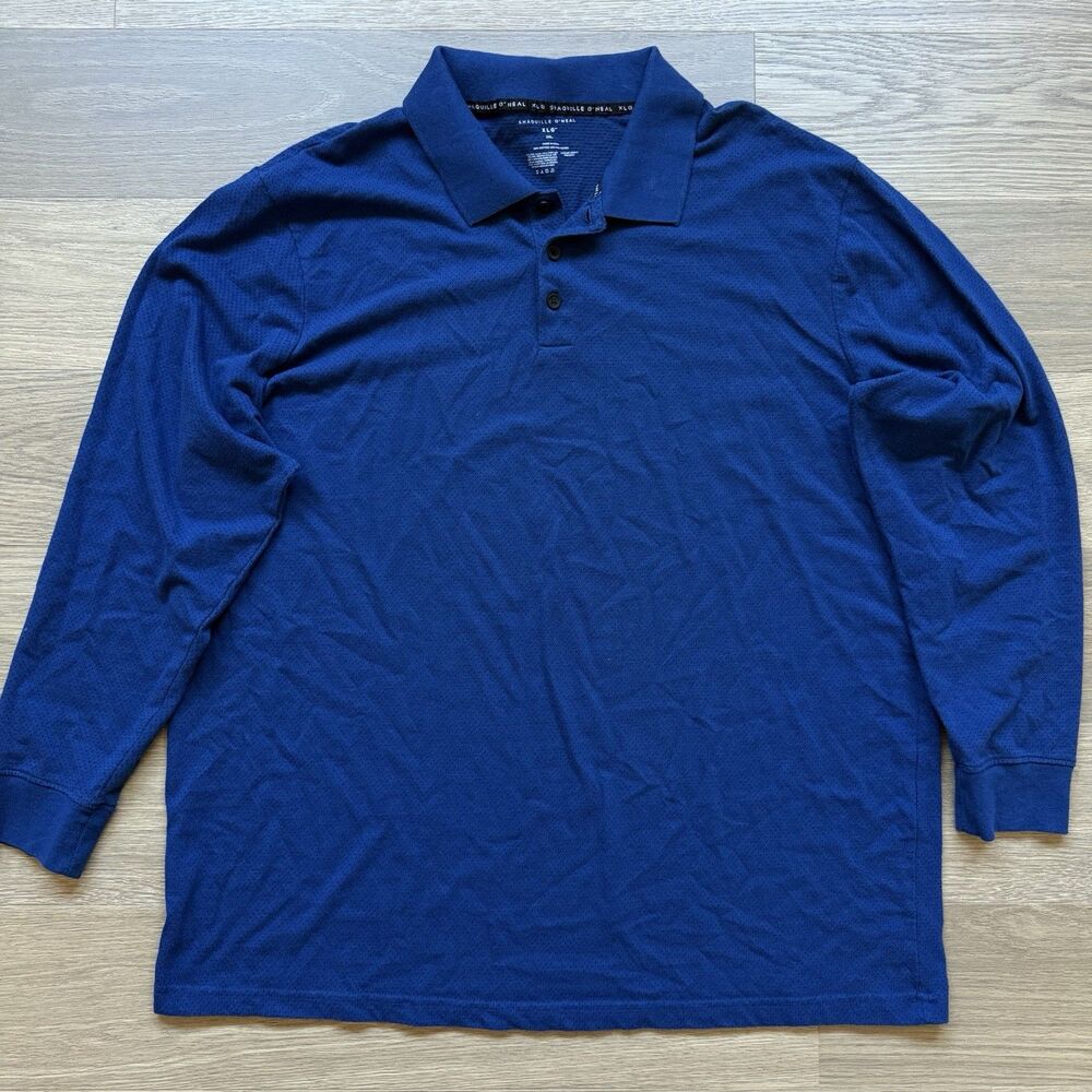 Shaquille Oneal XLG Shirt Men 2XL Blue Polo Long Sleeve